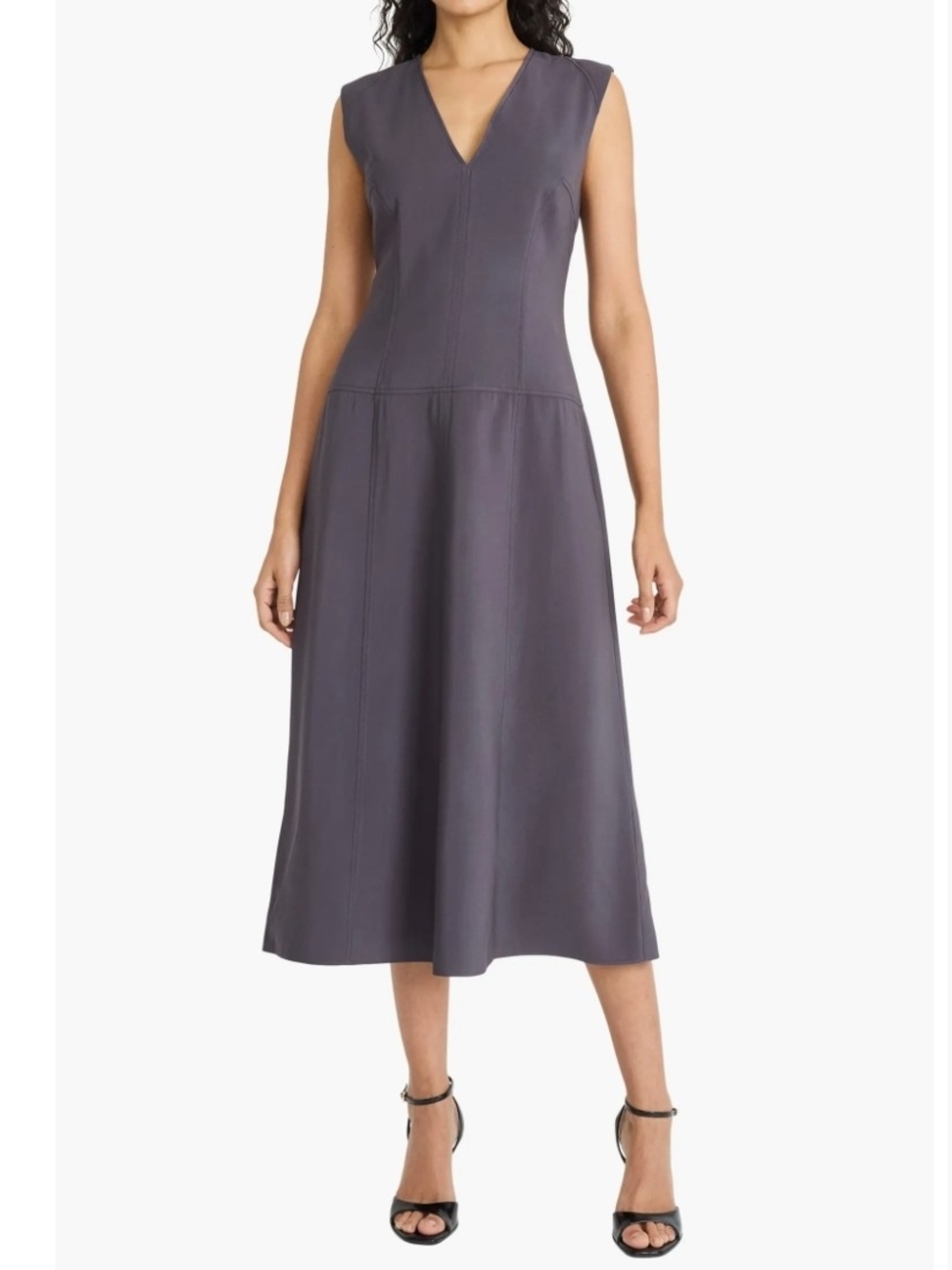 Nwt Maggy London sz 16 Midi Sleeveless Dress in Obsidian